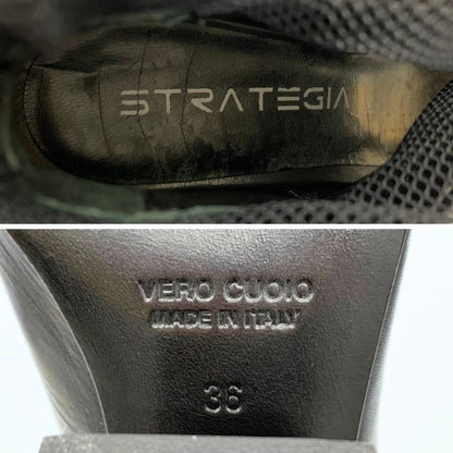 ストラテジア ブーティ ブーツサンダル イタリア製 レディース サイズ36 ブラック Strategia 約22.5cm【AFC47】