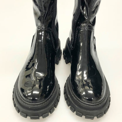 シュッツ ブーツ サイドジップ エナメル ブラック レディース サイズ37 SCHUTZ 約23.5cm【AFD9-2】