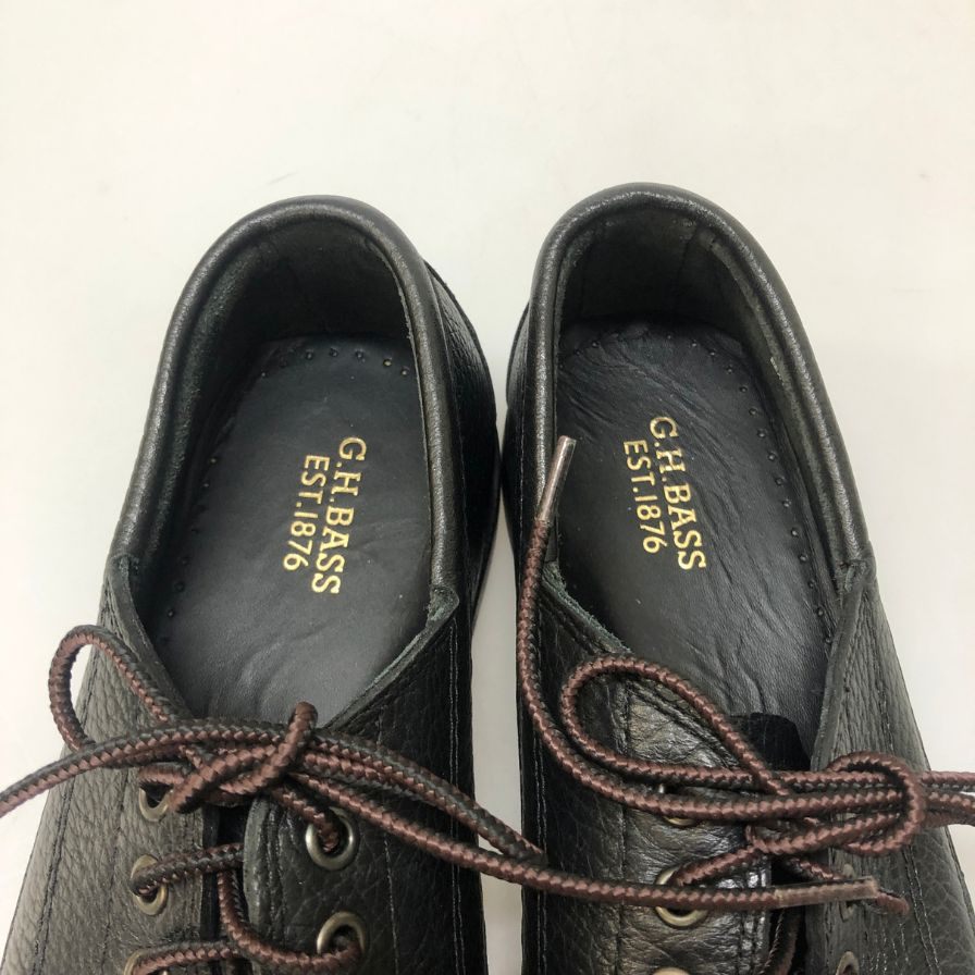 ジーエイチバス モカシンシューズ グレインレザー ブラック サイズUK7 メンズ G.H.BASS 約26.0cm【PTM1】