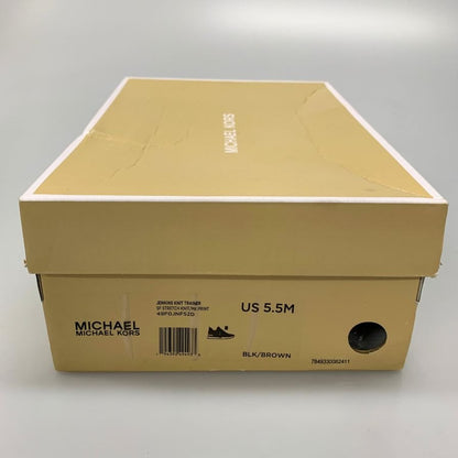 マイケルコース スニーカー  ジェンキンス ニット トレーナー  レディース UK5.5 ブラック×ブラウン MICHAEL KORS 約24.5cm【AFD13】