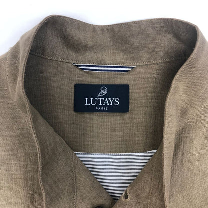 リュテス ベスト リネン コットン 裏地ボーダー柄 メンズ ベージュ サイズ48 LUTAYS【LA】