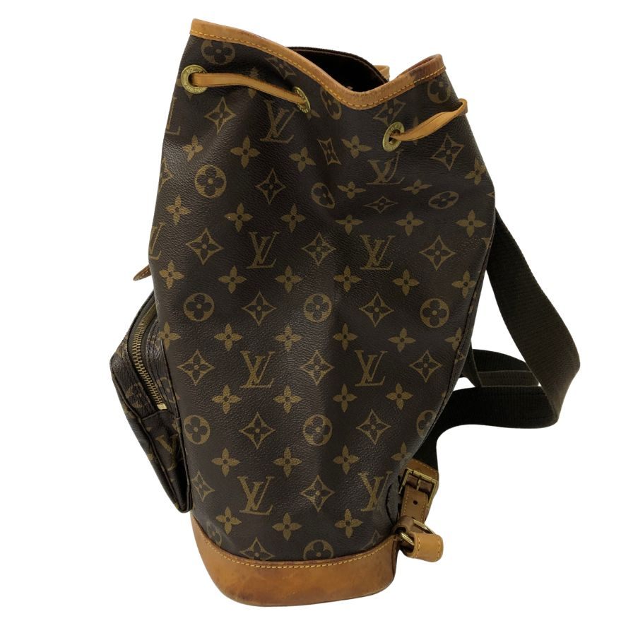 ルイヴィトン リュック モンスリGM M51135 モノグラム 巾着型 ブラウン LOUIS VUITTON【AFE9】