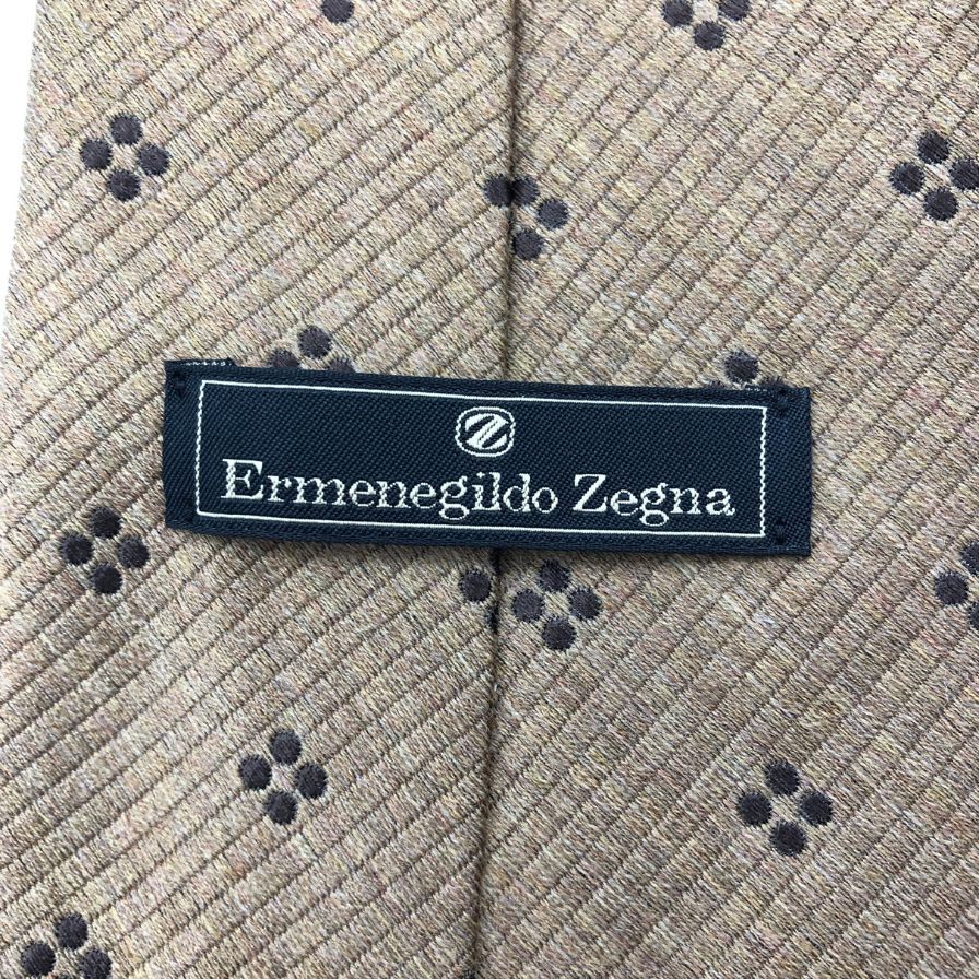 エルメネジルドゼニア ネクタイ 総柄 ブラウン系 Ermenegildo Zegna【AFI13】