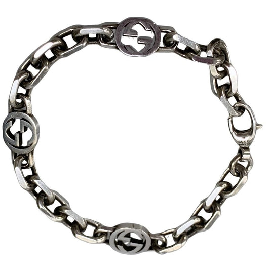 グッチ ブレスレット インターロッキングG シルバー925 メンズ GUCCI