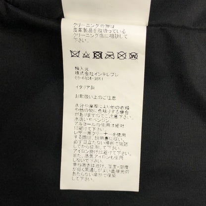 美品◆エンメティ レザージャケット シングル ライダース ラムスキン メンズ ブラック サイズ 44 EMMETI 【AFG1】