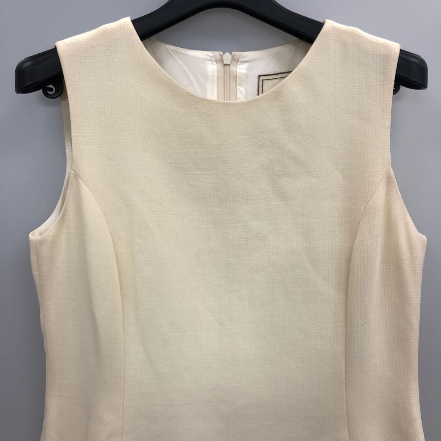 中古◆デイジーリン フォー フォクシー  ワンピース  裾リボンあしらい 32456 レディース サイズ 38 ベージュ DAISY LIN for FOXEY 【AFB44】