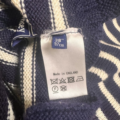 美品◆ガンジーウーレンズ ロングスリーブニット ウール イングランド製 サイズ38 GUERNSEY WOOLENS 【AFB2】