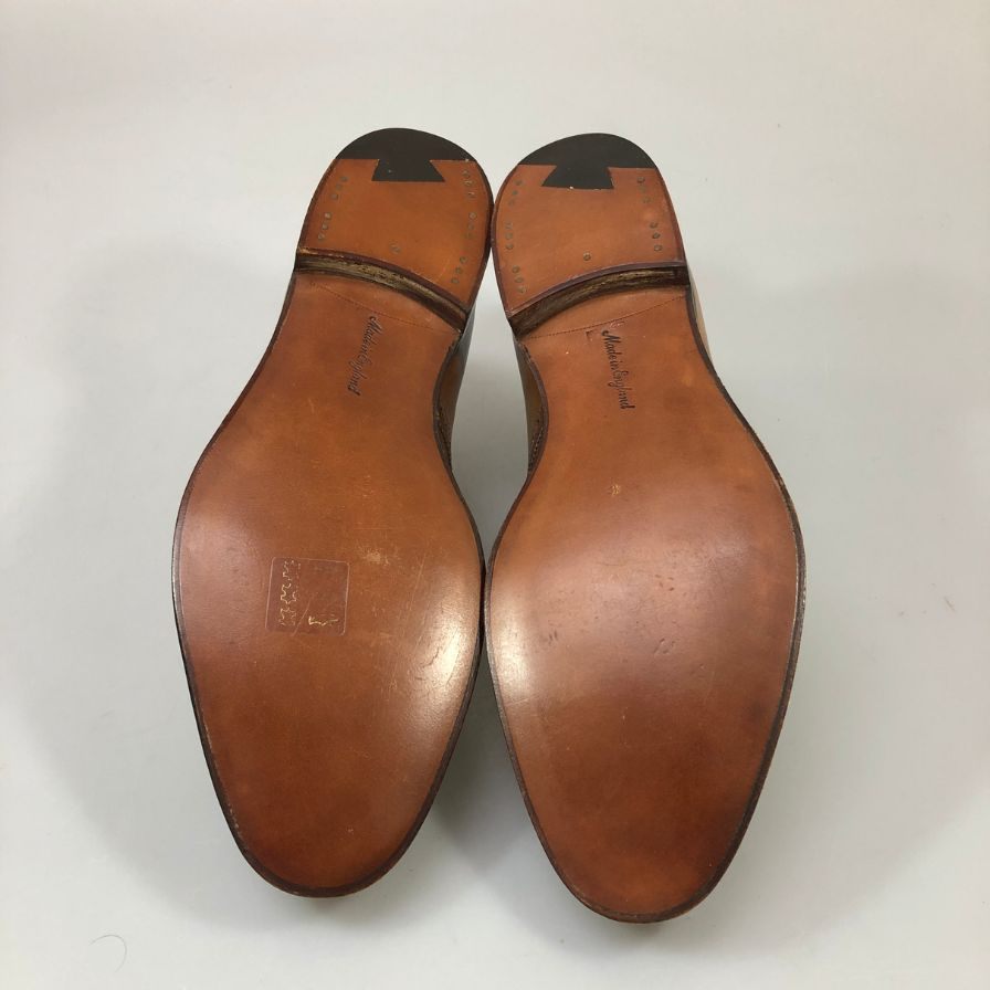 エドワードグリーン カーディフ セミブローグ ダービー ブラウン サイズUK8 EDWARD GREEN ビジネスシューズ 約26.0cm【LA】【中古】