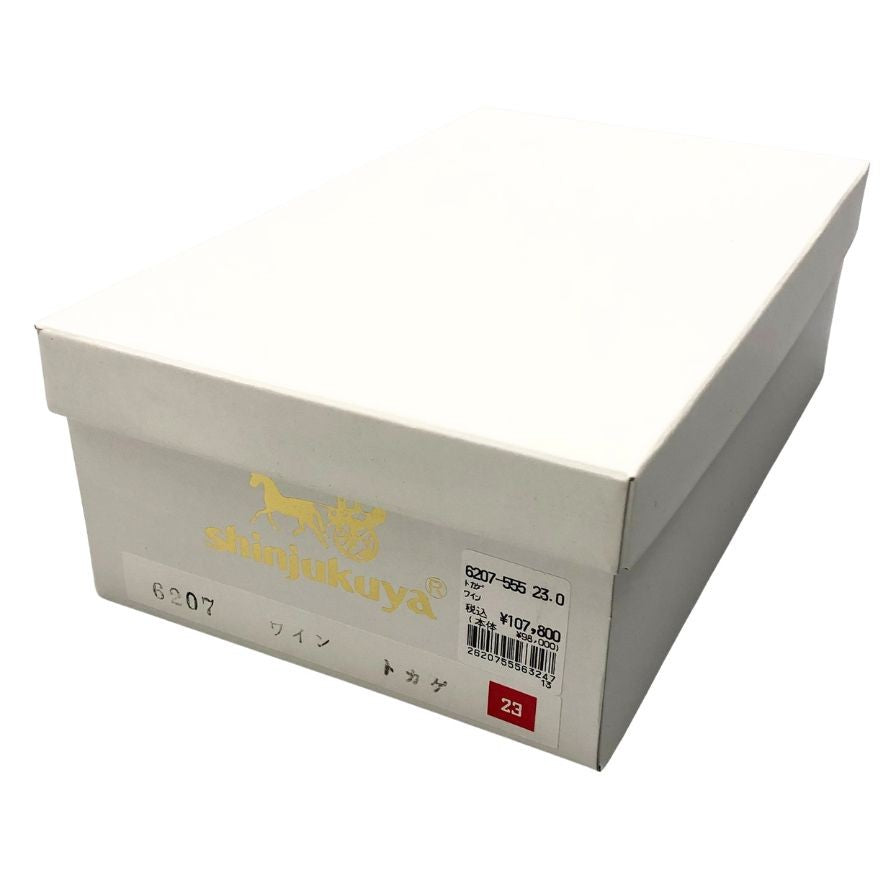 新宿屋 レザーパンプス サンダル リザード 6207-555 ボルドー 23.0cm レディース shinjukuya 約23.0cm【7-6】