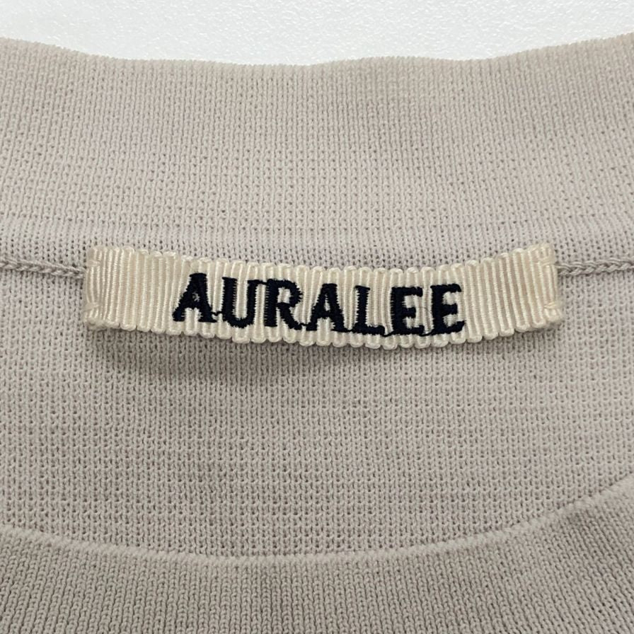 美品◆オーラリー ニット サマーニット Tシャツ 半袖 ウール ポリエステル グレー系 サイズ3 メンズ AURALEE 【AFB34】