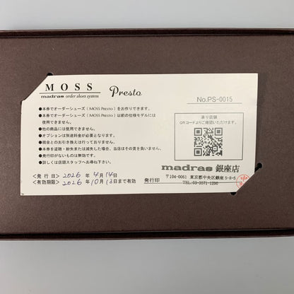 マドラス ギフトカード オーダーシューズ 仕立券 MOSS Presto metaインソール仕様 madrass【AFI19】【中古】