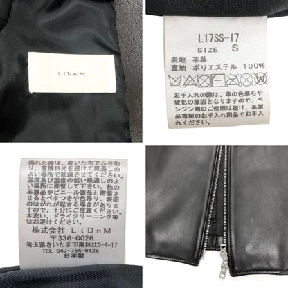 美品◆リドム シングルライダース ジャケット ジップアップ 本革 羊革 ラムレザー サイズS メンズ ブラック  LIDnM 【AFB5】