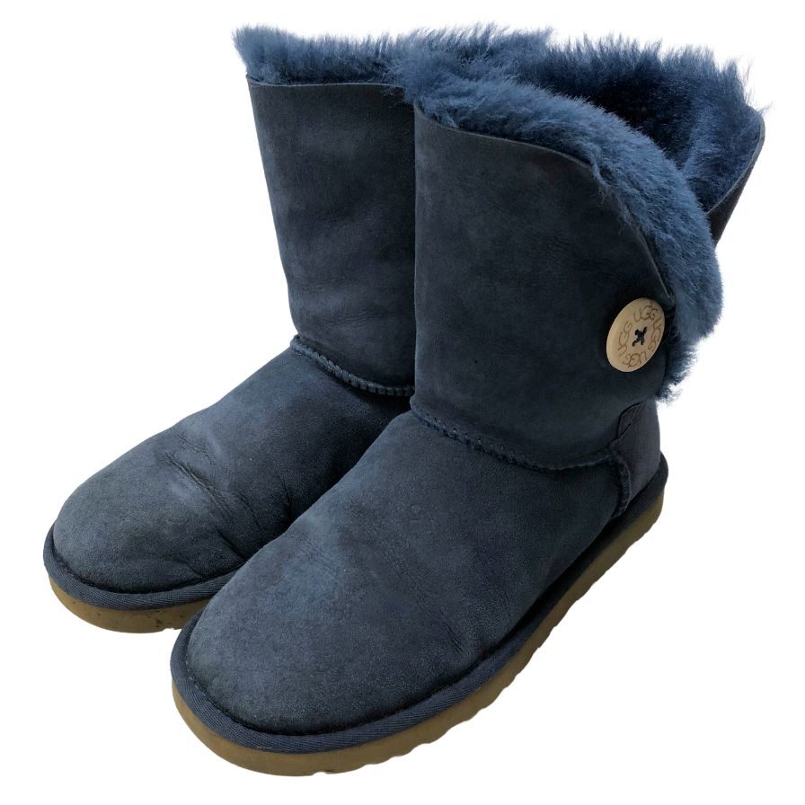 アグ ムートンブーツ ベイリーボタン2 ブルー系 レディースサイズ 7.5 UGG BAILEY BUTTON Ⅱ 約25.0cm【AFC28】