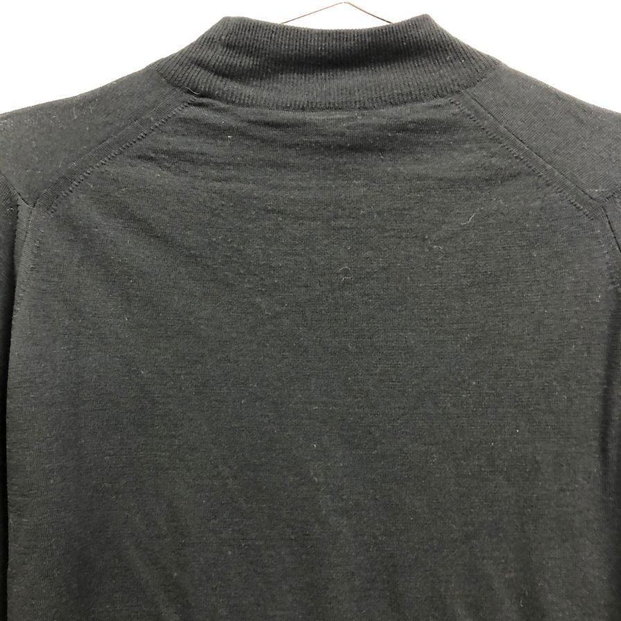 美品◆ジョンスメドレー ウール クルーネック 長袖 シャツ メンズ サイズ S ブラック JOHN SMEDLEY 【AFB5】