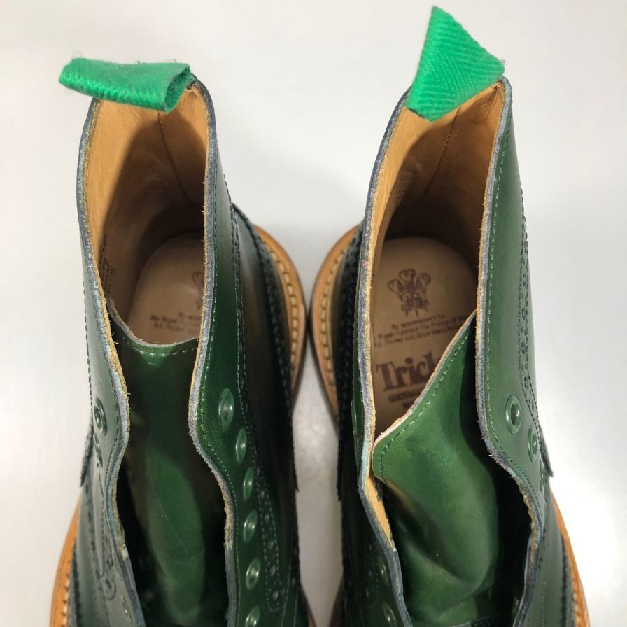 トリッカーズ カントリーブーツ ストウ ウイングチップ 946515 5634 グリーン UK7ハーフ-5 Tricker’ｓ ブーツ 約26.0cm【LA】【中古】