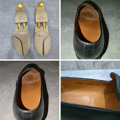 ジャランスリワヤ 98957 スリッポン カーフ ブラック メンズ サイズUK7.5 Jalan Sriwijaya スリッポン 約25.5cm【LA】【中古】