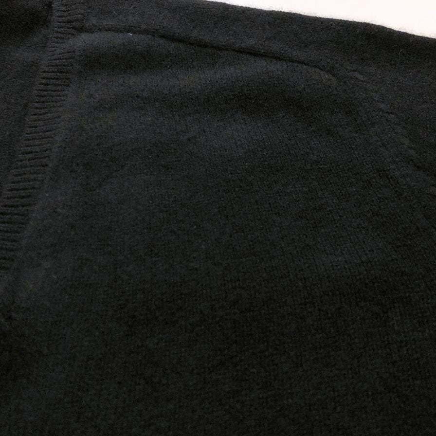 美品◆バトナー ウール Vネック ニット セーター メンズ ブラック サイズL BATONER 【AFB47】