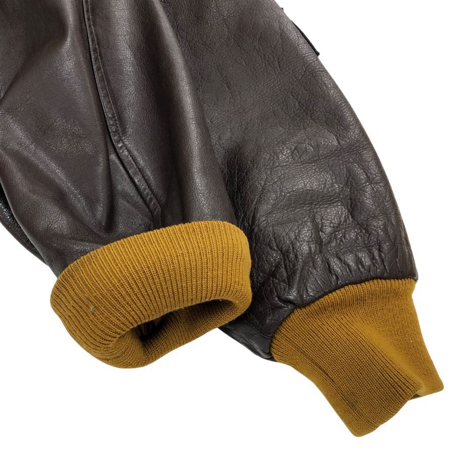 中古◆スクープボーイズ スタジャン レザー切替 ブラウン メンズ サイズS-44 Scoop boys 【AFA20】