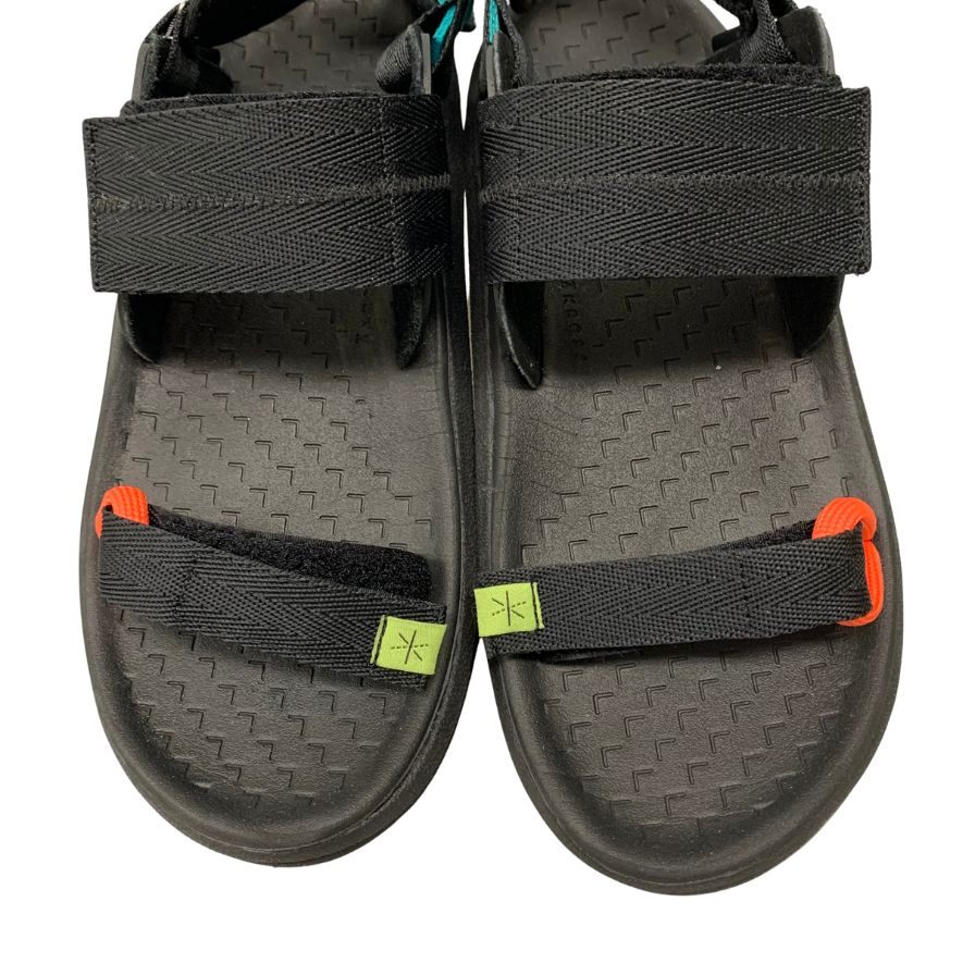 新品同様◆アクロス サンダル ハイジャックサンダル ブラック メンズ 25.5 AKROSS HIJACK SANDALS【AFD9】