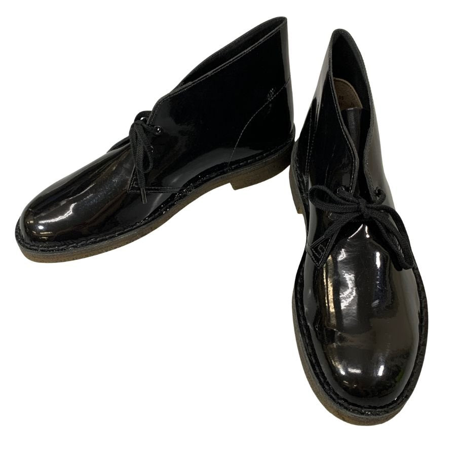クラークス チャッカブーツ パテントレザー ブラック サイズ8 メンズ Clarks 約26.0cm【AFC40】