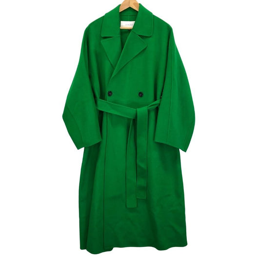 極美品◆ル シェル ブルー ベルテッドコート ウール グリーン レディース サイズ36 LE CIEL BLEU 【AFA9】