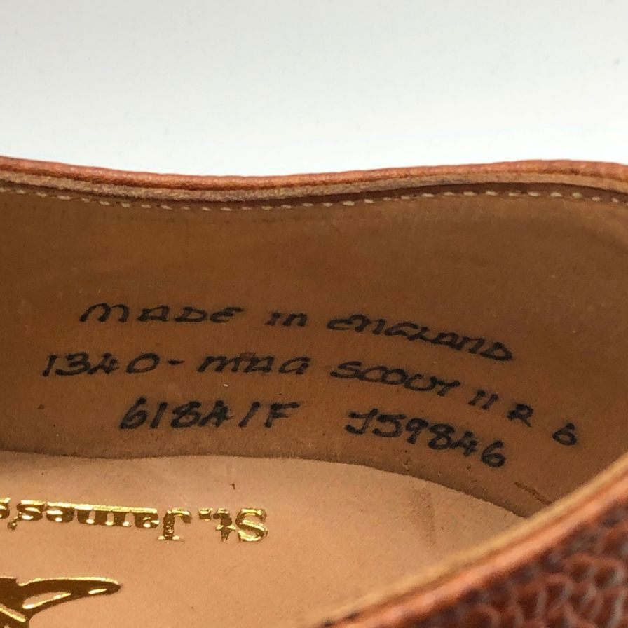 ヘンリー マクスウェル レザーシューズ グレインレザー プレーントゥ ブラウン メンズ サイズUK60F Henry Maxwell 約24.5cm【AFD14】