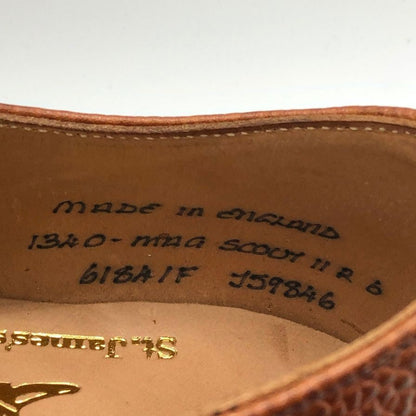 ヘンリー マクスウェル レザーシューズ グレインレザー プレーントゥ ブラウン メンズ サイズUK60F Henry Maxwell 約24.5cm【AFD14】