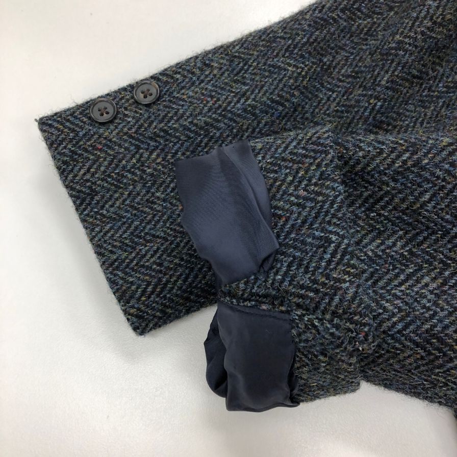 極美品◆ブルックスブラザーズ テーラードジャケット ハリスツイード  ウール メンズ ネイビー系 サイズ38S BROOKS BROTHERS 【AFB28】
