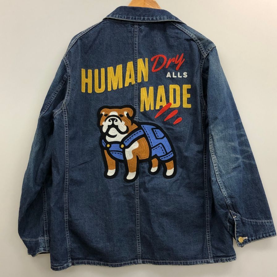 極美品◆ヒューマンメイド デニムカバーオール バック刺繍 インディゴ サイズM HM31JK004 HUMAN MADE 【AFA15】
