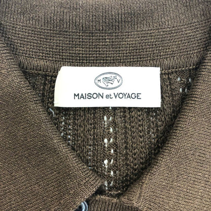 極美品◆メゾン エ ヴォヤージュ 半袖メッシュシャツ リネン ブラウン サイズM MAISON et VOYAGE 【AFB5】
