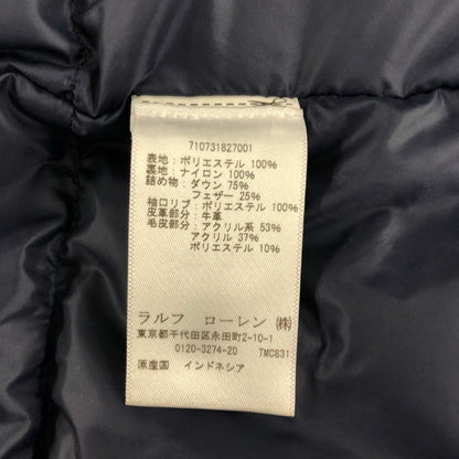 美品◆ポロラルフローレン ダウンコート ファー ネイビー メンズ サイズXS POLO RALPH LAUREN 【AFA13】