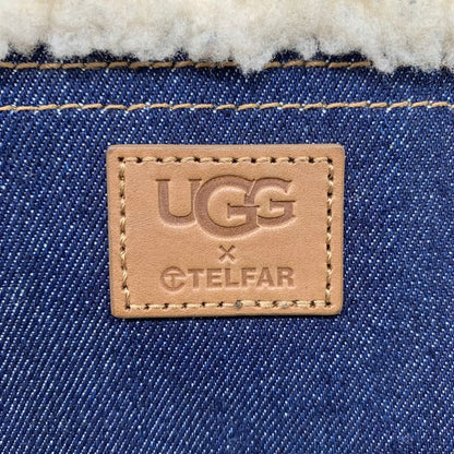 アグ テルファー ハンドバッグ 2WAY ショルダー デニム シープスキン コラボ インディゴ ホワイト系 UGG TELFAR【AFE9】