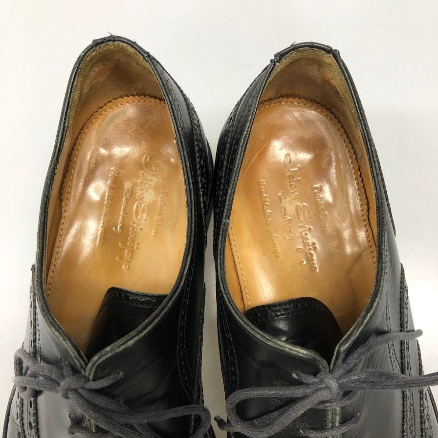 ジャランスリワヤ ウイングチップ カーフ ブラック サイズ7 メンズ  Jalan Sriwijaya 約25.5cm【AFC7】