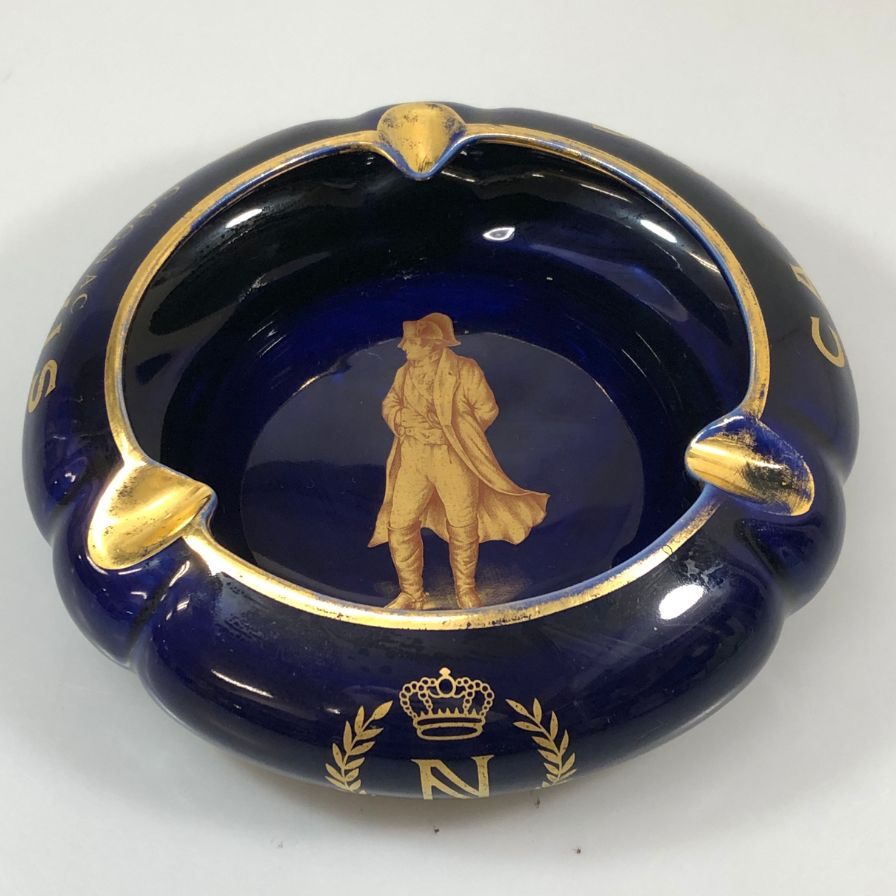 カミュ ナポレオン 灰皿 陶器 ブルー系 CAMUS NAPOREON【AFI21】【中古】