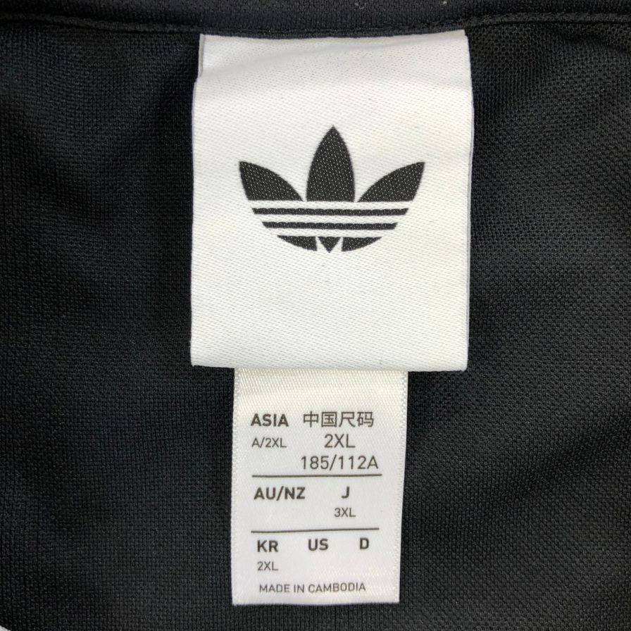 極美品◆アディダス アディカラー 半袖Tシャツ ジャカード ジャージー ブラック メンズ サイズ3XL ADIDAS 【AFB3】
