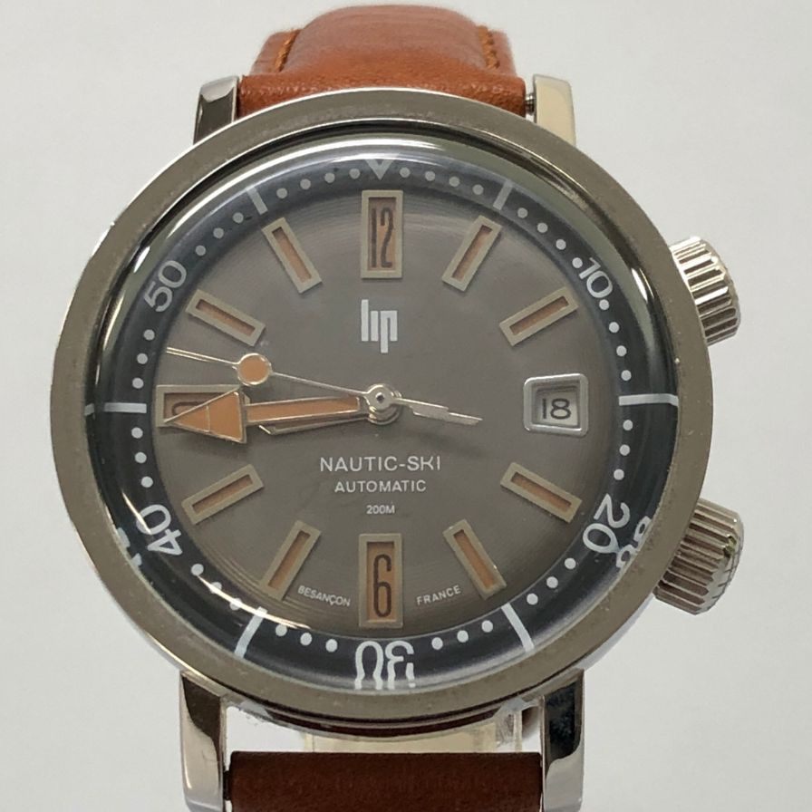 リップ 腕時計 ノーティックスキー オートマチック グレー文字盤 ブラウン系 LIP NAUTIC SKI AUTOMATIC【AFI7】