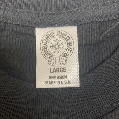 極美品◆クロムハーツ Tシャツ ポケットT 胸元ロゴ バックプリント クロス HONOLULU ブラック サイズL メンズ CHROME HEARTS 【AFB35】