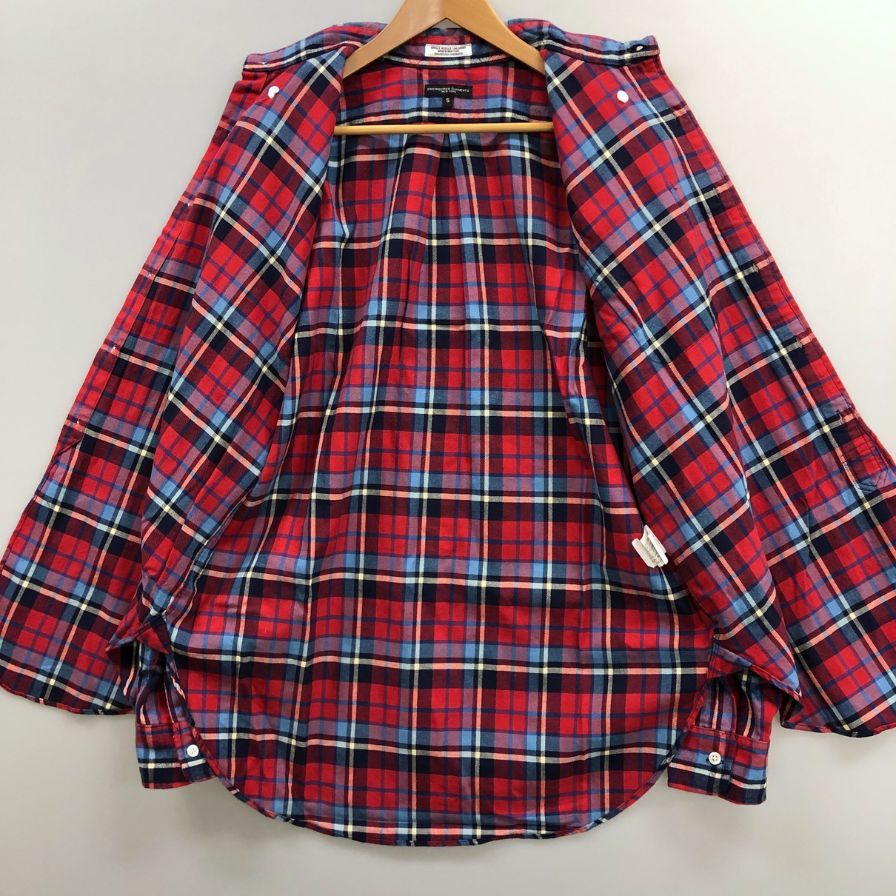 極美品◆エンジニアードガーメンツ シングルニードル ボタンダウンシャツ マドラスチェック MADE IN USA  メンズ サイズS 総柄 ENGINEERED GARMENTS 【AFA10】