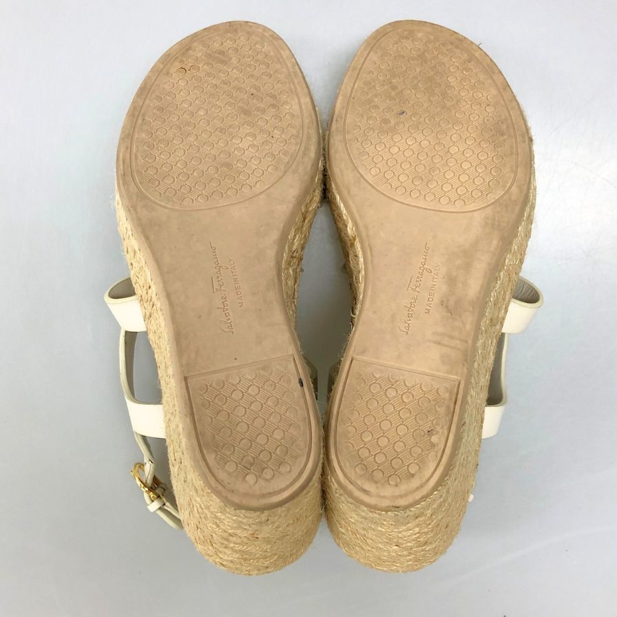 サルヴァトーレフェラガモ エスパドリーユ ウェッジソール サンダル レディース サイズ 6.5 Salvatore Ferragamo 約25.5cm【AFC35】