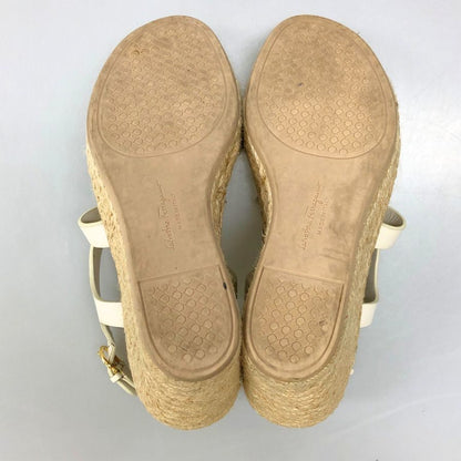 サルヴァトーレフェラガモ エスパドリーユ ウェッジソール サンダル レディース サイズ 6.5 Salvatore Ferragamo 約25.5cm【AFC35】