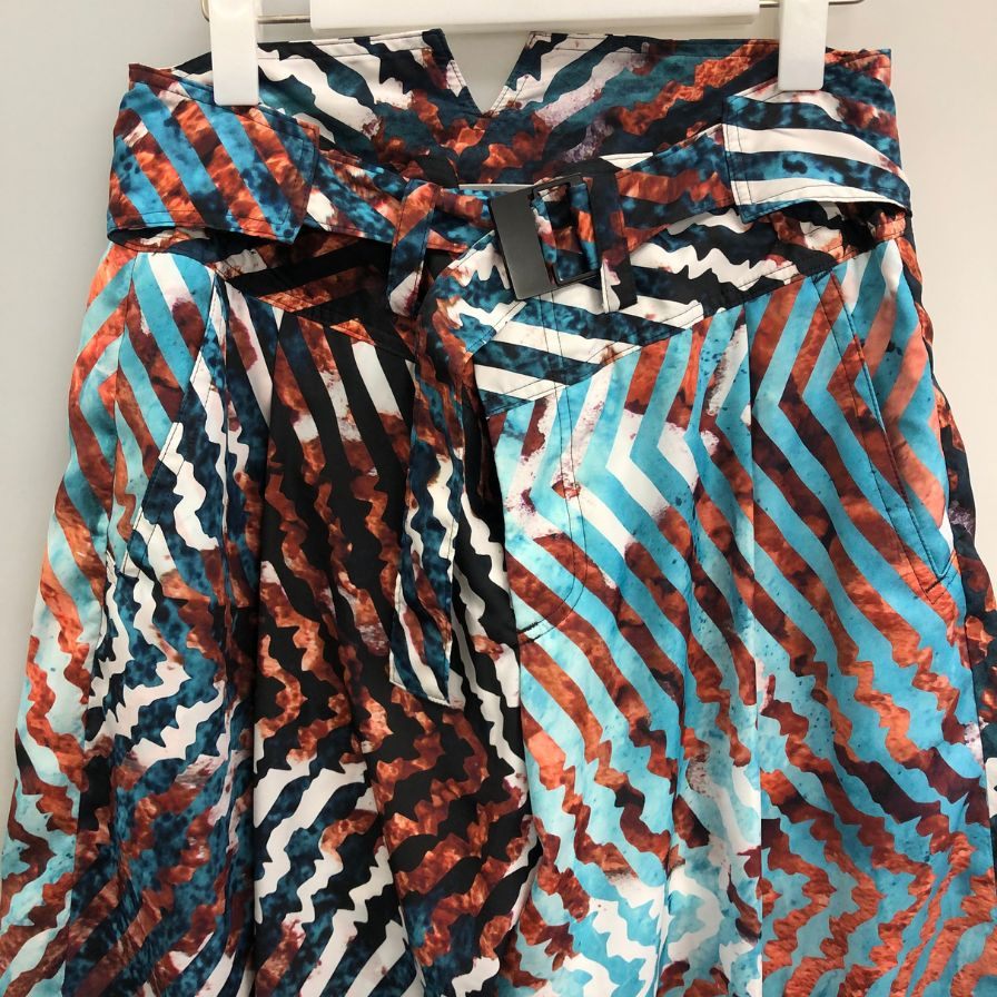 イッセイミヤケ 総柄 パンツ IM82FF522 マルチカラー サイズ3 レディース ISSEY MIYAKE 【AFB44】