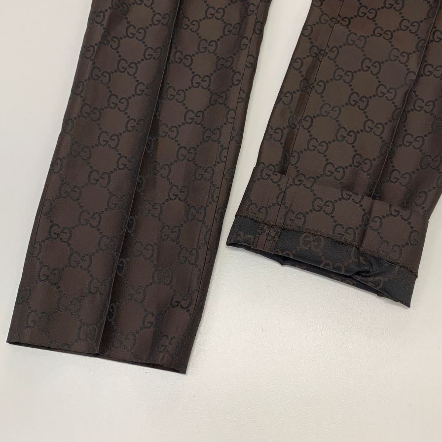 グッチ GG柄 スラックス レディース サイズ40 ブラウン  GUCCI 【AFB21】