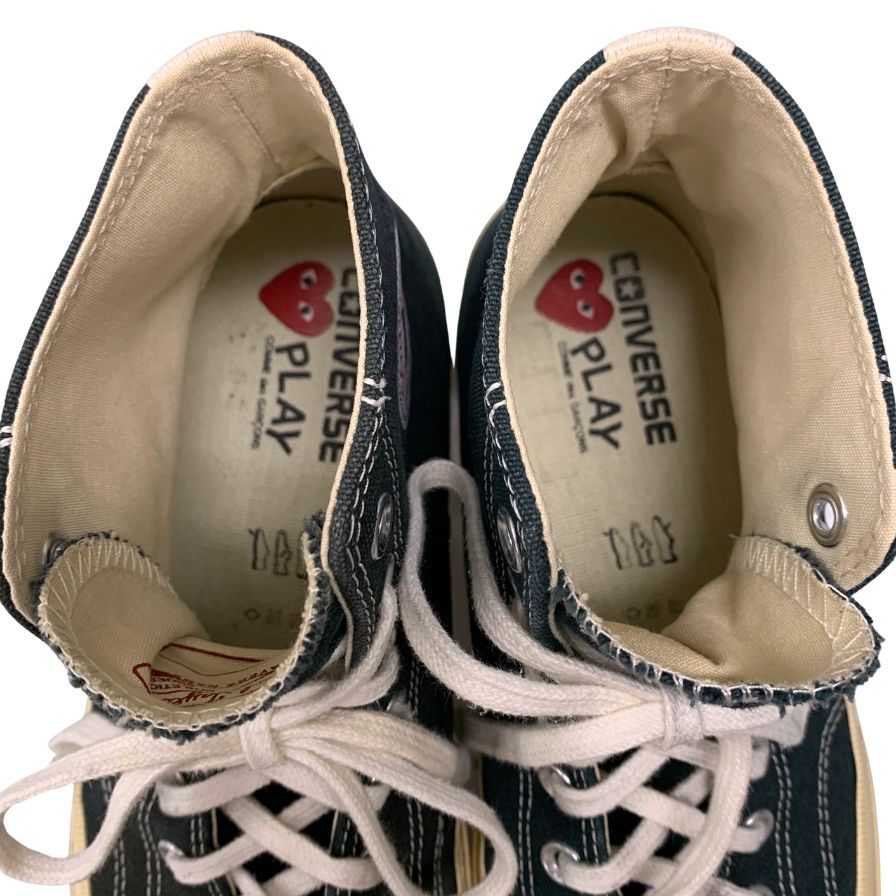 プレイ コムデギャルソン×コンバース スニーカー ハイカット ハートロゴ キャンバス メンズ サイズ27.5 PLAY COMME des GARCONS×CONVERSE 約27.5cm【AFC31】