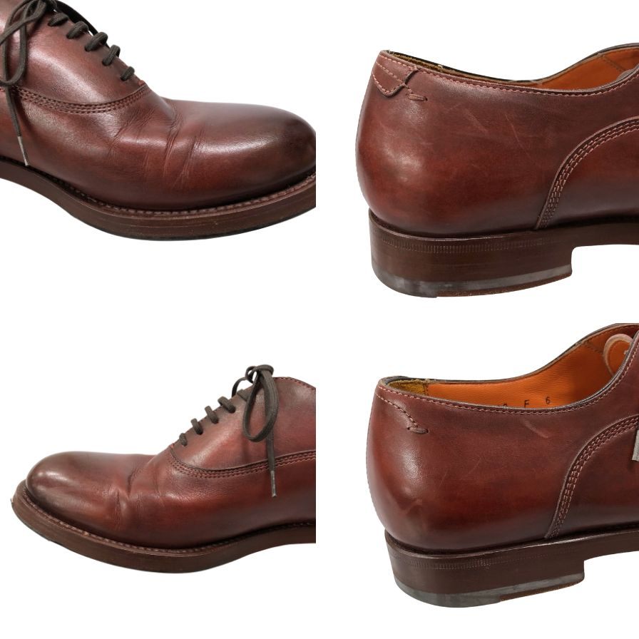 サントーニ レザーシューズ プレーントゥ カーフ サイズ6 ボルドー メンズ SANTONI 約24.5cm【AFC6】