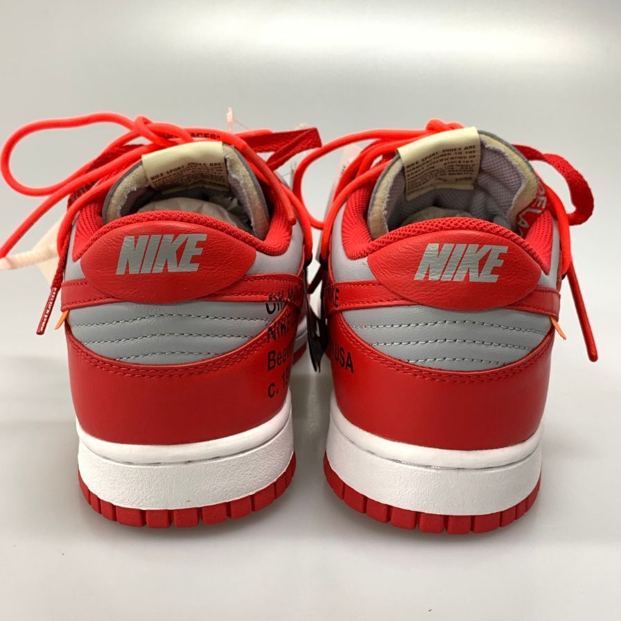 ナイキ×オフホワイト スニーカー ダンク ロウ  CT0856-600 レッド サイズ27.5 メンズ NIKE×OFF-WHITE 約27.5cm【AFD4】