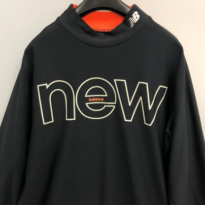 美品◆ニューバランス ゴルフ 長袖Tシャツ モックネック ブラック メンズ サイズ6 New Balance Golf 【AFB46】