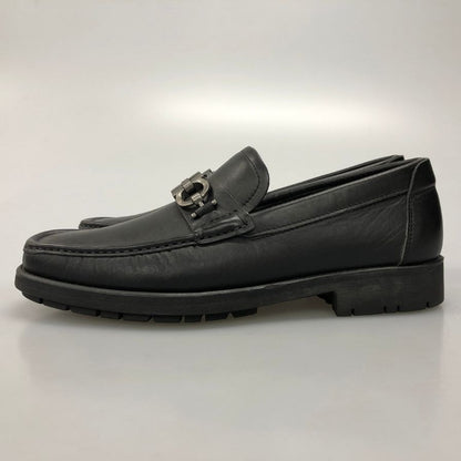 サルヴァトーレ フェラガモ レザーローファー ガンチーニ ブラック シルバー金具 サイズ5.5 レディース Salvatore Ferragamo 約24.5cm【AFC30】