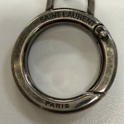 イブサンローラン ハート型 キーホルダー シルバー Yves Saint Laurent【AFI3】【中古】