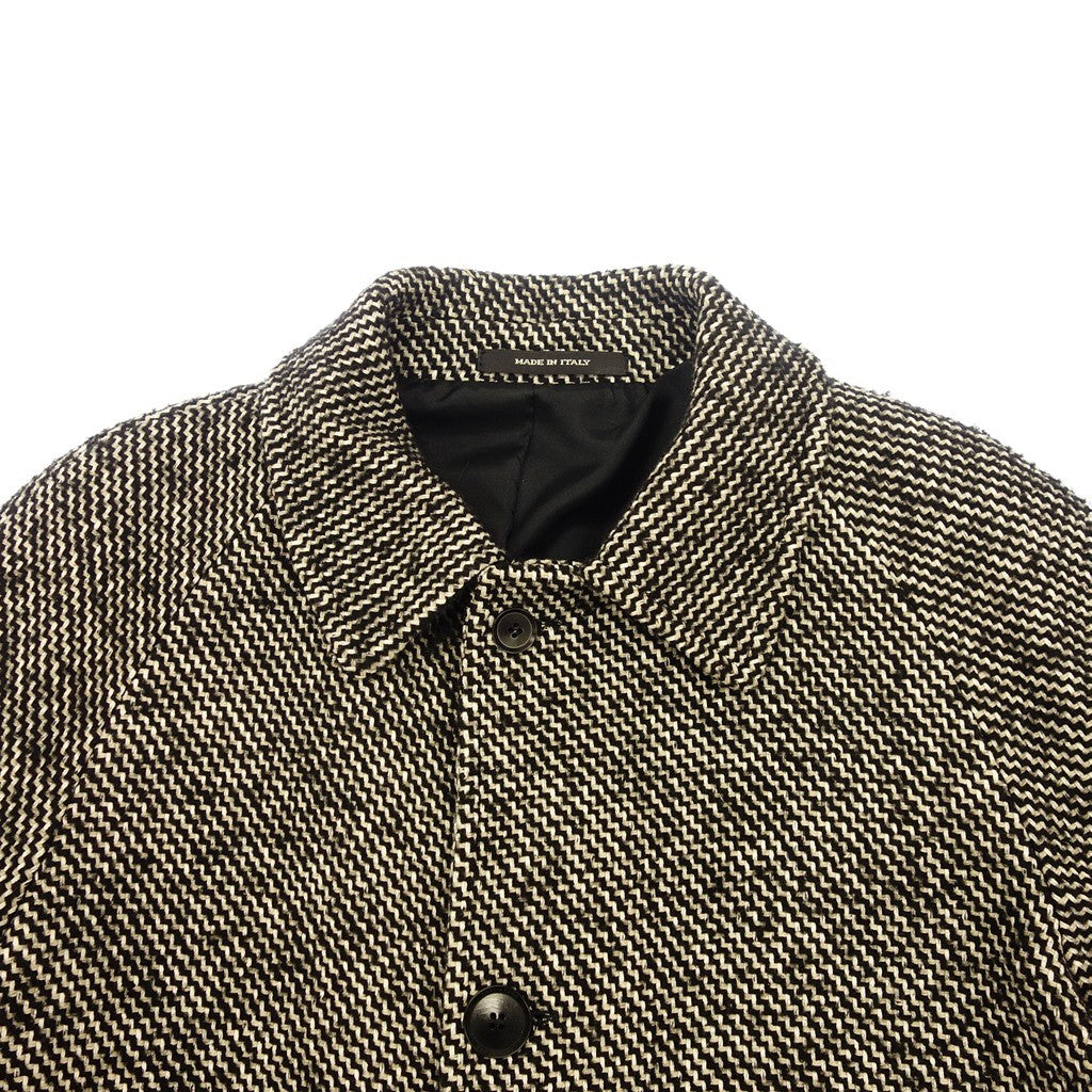 Good condition ◆ TAGLIATORE Stainless Steel Collar Coat Tweed Men's Size 48 Gray TAGLIATORE [AFA4] 