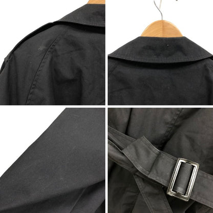 極美品◆DSCP ギャリソン コレクション トレンチコート オールウェザー ポリエステル コットン ブラック サイズ40XL  DSCP GARRISON COLLECTION 【AFA5】